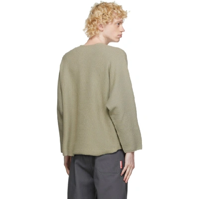 Shop Issey Miyake Homme Plisse  Beige Knit Rustic Sweater In 42 Beige