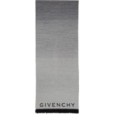Shop Givenchy Grey Classic Degrade Intarsia Scarf In 020 Grey
