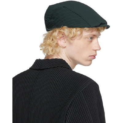 Shop Issey Miyake Homme Plisse  Green Pleats Hunting Cap In 62 Green
