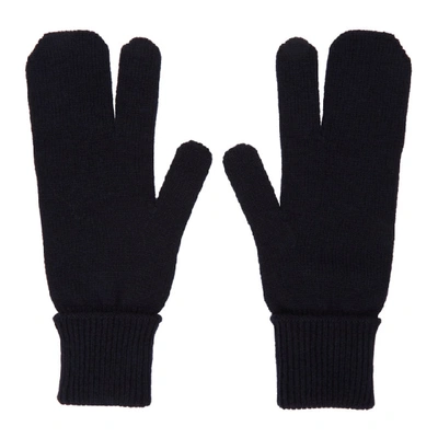 Shop Maison Margiela Navy Tabi Gloves In 524 Navy