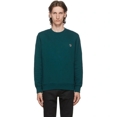 Shop Ps By Paul Smith Green Zebra Sweatshirt In 32 Green