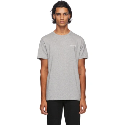 Shop Apc A.p.c. Grey Logo T-shirt In Pla Gris Ch