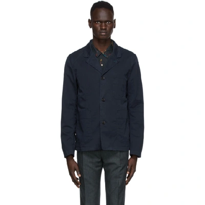 Shop Ps By Paul Smith Navy Convertible Collar Jacket In Navy 49