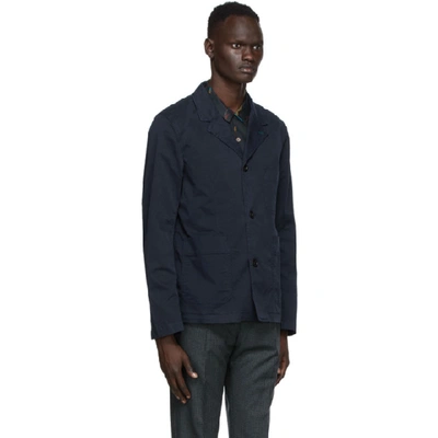 Shop Ps By Paul Smith Navy Convertible Collar Jacket In Navy 49