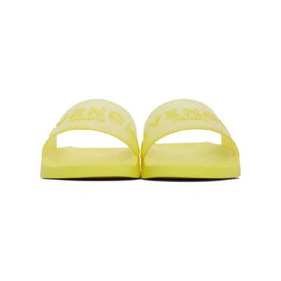 Shop Givenchy Yellow Logo Slides In 734-fluo Ye