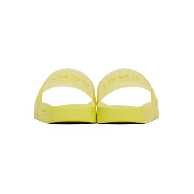 Shop Givenchy Yellow Logo Slides In 734-fluo Ye