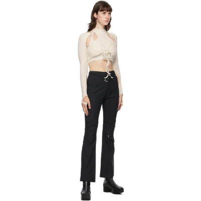 Shop Hyein Seo Off-white Asymmetric Cut-out Turtleneck In Ivory