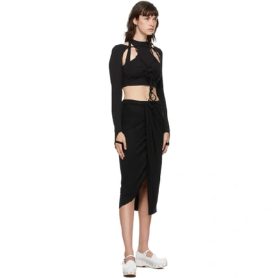 Shop Hyein Seo Black Asymmetric Cut-out Turtleneck