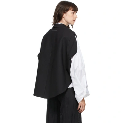 Shop Mm6 Maison Margiela Black Wool Circle Sleeveless Blazer In 900 Black