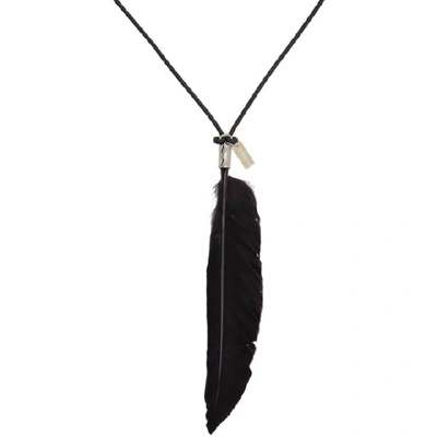 Shop Ann Demeulemeester Black Feather Necklace In Feather Bla