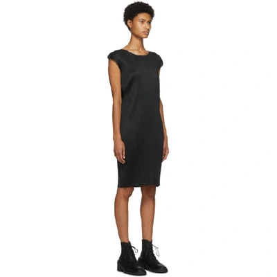 Shop Issey Miyake Pleats Please  Black Sleeveless Short Dress In 15 Black