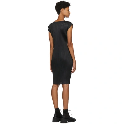 Shop Issey Miyake Pleats Please  Black Sleeveless Short Dress In 15 Black