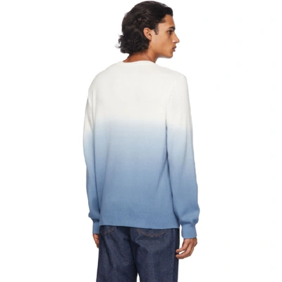Shop Apc A.p.c. White And Blue Skyline Sweater In Iaa Bleu