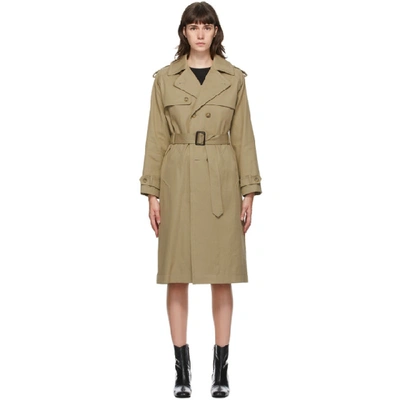 Shop Apc Beige Simone Trench Coat In Baa Beige