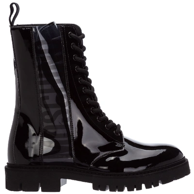 Shop Moschino Women's Combat Boots In Black