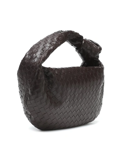 Bottega Veneta Jodie Intrecciato Leather Tote Bag In Fondente-gold
