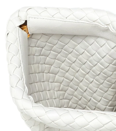 Shop Bottega Veneta Crisscross Leather Clutch In White