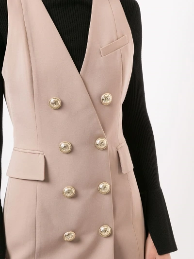 Shop Balmain Double-breasted Tuxedo Dress In Pink