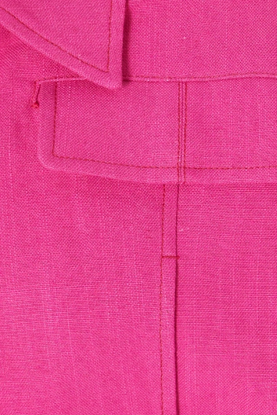 Shop Jacquemus Esterel Cropped Woven Jacket In Fuchsia