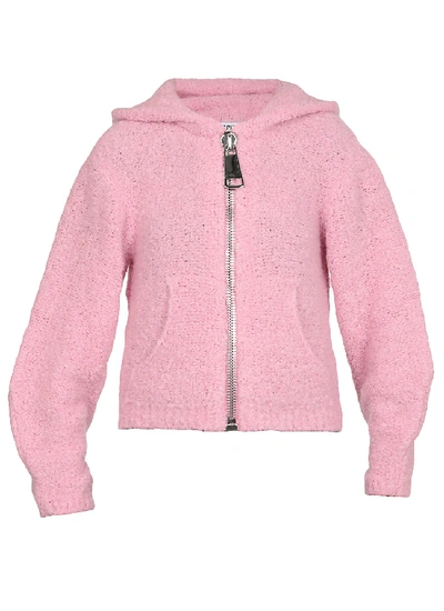 Shop Moschino Hoodie Cardigan In Pink