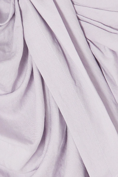 Shop Jacquemus Bahia Draped Twill Mini Wrap Dress In Lilac