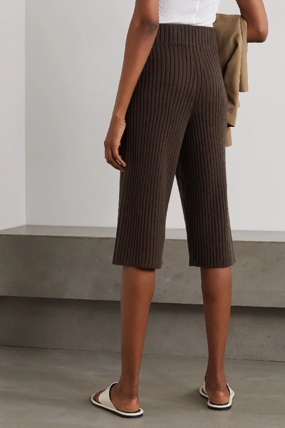Shop Low Classic Ribbed-knit Culottes In Dark Brown