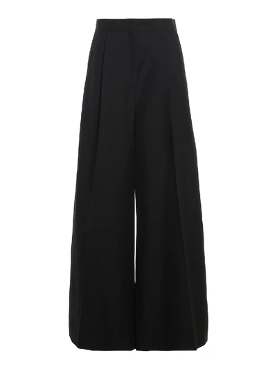 Shop Loewe Twill Palazzo Pants In Black