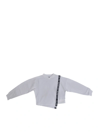 Shop Balmain Sweatshirt With Logo Tape In White