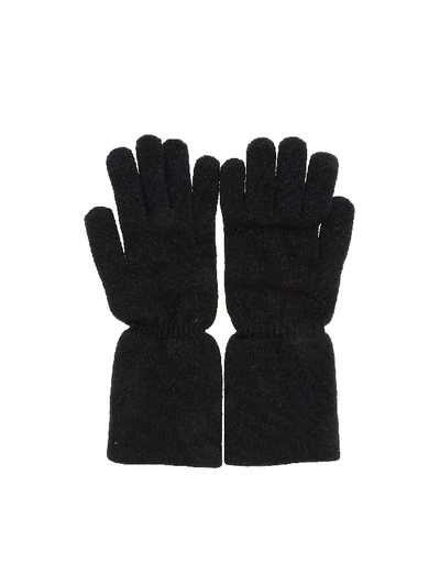 Shop Kangra Cashmere Black Gloves Featuring Lamé Detail