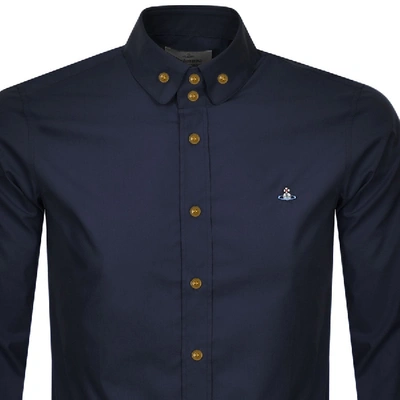 Shop Vivienne Westwood Krall Long Sleeved Shirt Navy