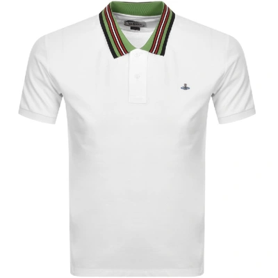 Shop Vivienne Westwood Short Sleeved Polo T Shirt White