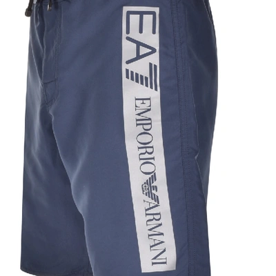 Shop Ea7 Emporio Armani Logo Swim Shorts Navy
