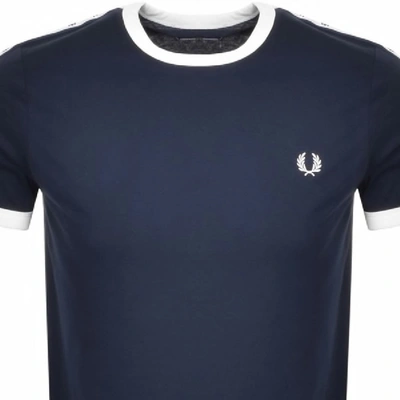 Shop Fred Perry Taped Ringer T Shirt Blue