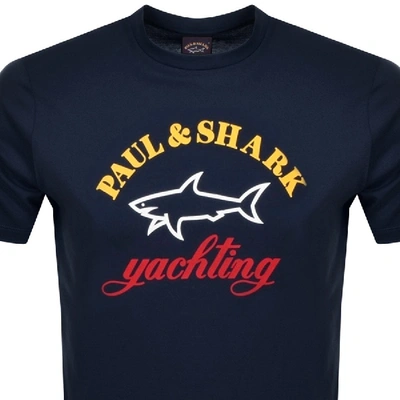 Shop Paul & Shark Paul And Shark Logo T Shirt Navy