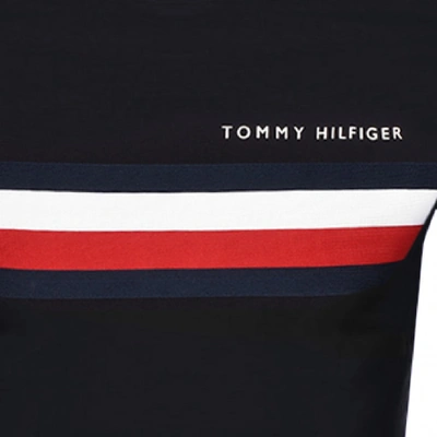 Shop Tommy Hilfiger Global Stripe T Shirt Navy