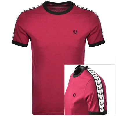 Fred Perry Taped Ringer T-shirt In Burgundy In Red | ModeSens