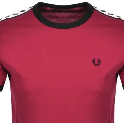 Fred Perry Taped Ringer T-shirt In Burgundy In Red | ModeSens