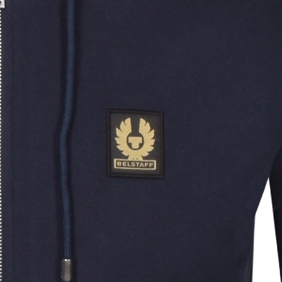 Shop Belstaff Full Zip Hoodie Navy