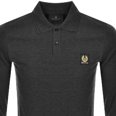 Shop Belstaff Long Sleeved Polo T Shirt Grey