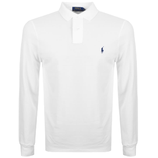 white long sleeve polo dress shirt