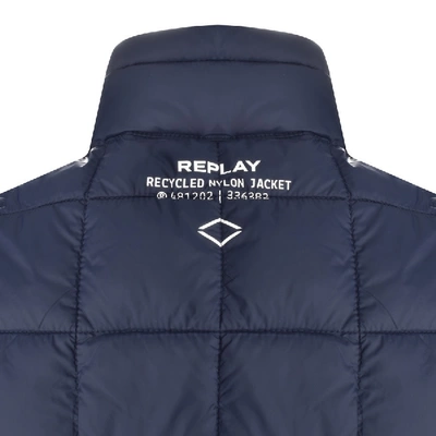 Shop Replay Padded Gilet Navy