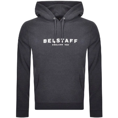 Shop Belstaff Logo Pullover Hoodie Grey