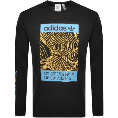 Adidas Originals Long Sleeve T-shirt With Adventure Print In Black |  ModeSens
