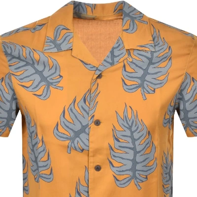 Shop Nudie Jeans Short Sleeved Arvid Leaf Shirt Yellow