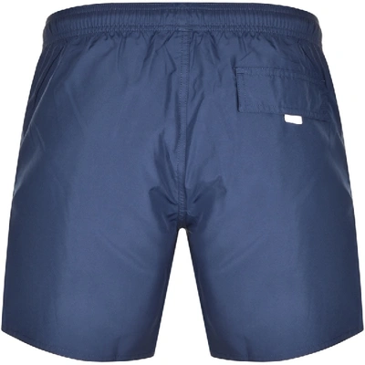 Shop Armani Collezioni Emporio Armani Logo Swim Shorts Navy