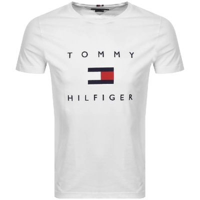 Shop Tommy Hilfiger Flag T Shirt White