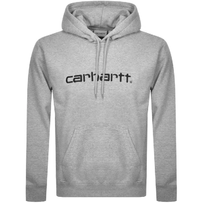 Shop Carhartt Logo Hoodie Grey