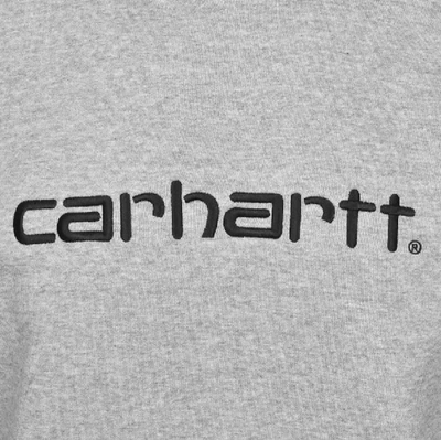 Shop Carhartt Logo Hoodie Grey