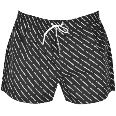 Shop Dsquared2 All Over Logo Swim Shorts Black