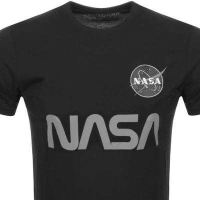 Shop Alpha Industries Nasa Reflective T Shirt Black